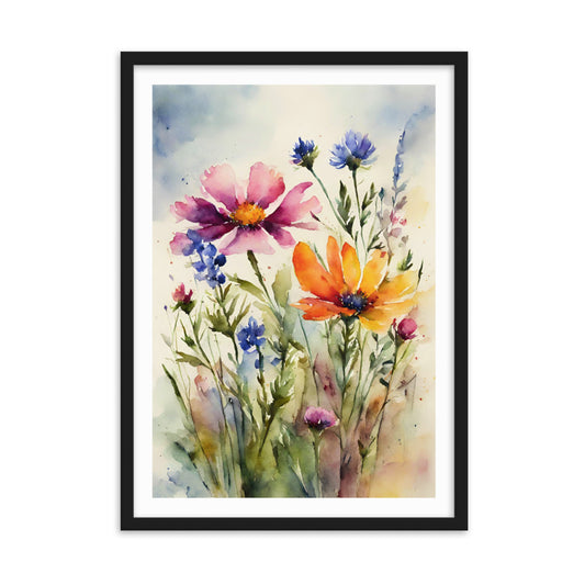 DANCE OF FLOWERS 02 | Wooden framed wall poster